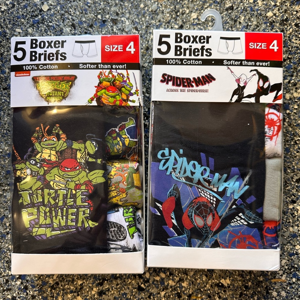 Teenage Mutant Ninja Turtles and Spider-Man Kids Boxer Briefs - Pack of 10